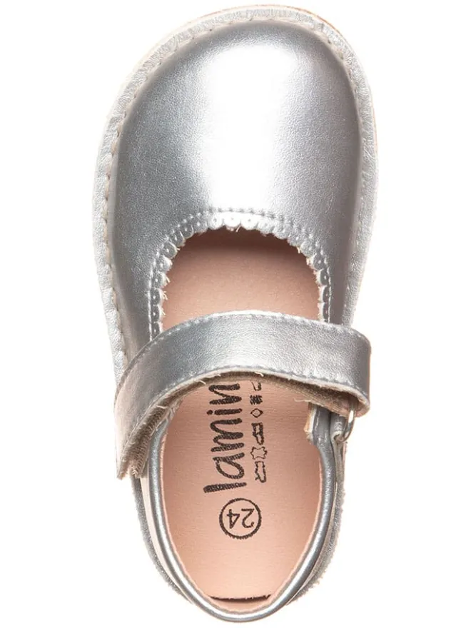 lamino Halbschuhe|Ballerinas^Leder-Spangenballerinas in Silber