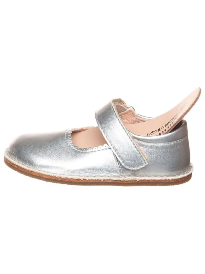lamino Halbschuhe|Ballerinas^Leder-Spangenballerinas in Silber