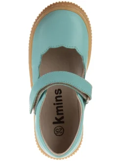 kmins Ballerinas^Leder-Spangenballerinas in Türkis
