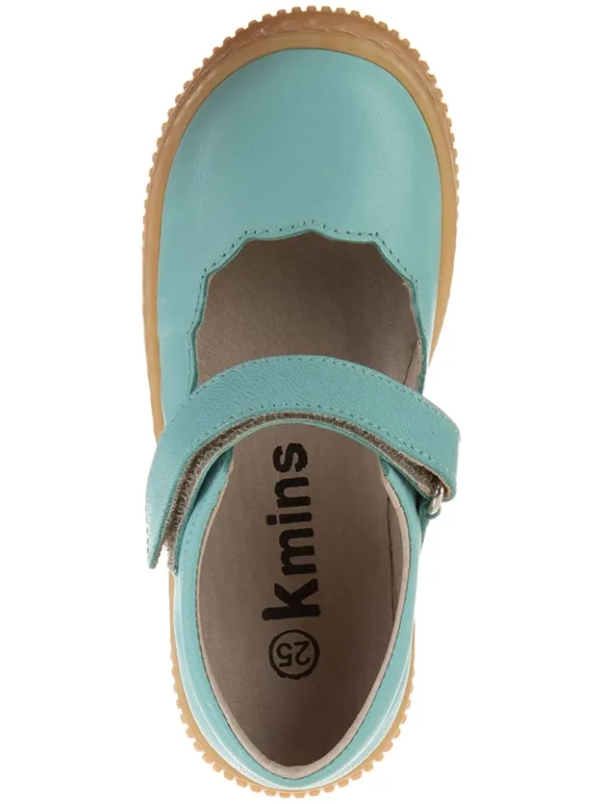 kmins Ballerinas^Leder-Spangenballerinas in Türkis