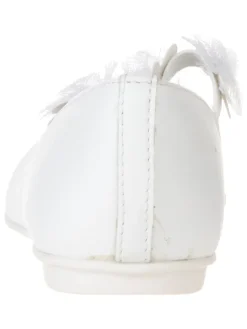 Leder-Spangenballerinas in Weiß><noscript><img width=