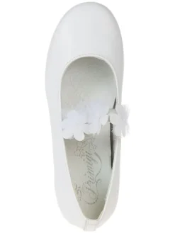 Leder-Spangenballerinas in Weiß><noscript><img width=