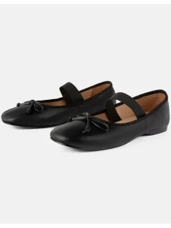 Leder-Spangenballerinas "Under Paris Sky" in Schwarz>loft37 Hot