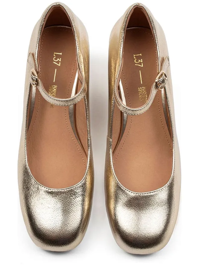 loft37 Pumps^Leder-Spangenpumps in Gold