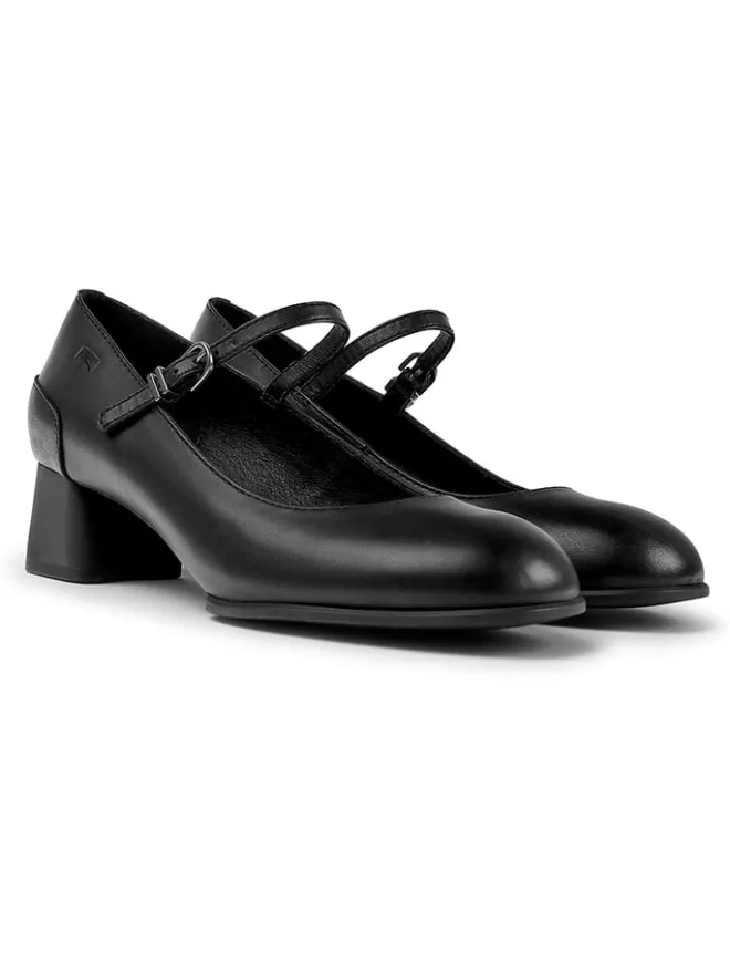 Leder-Spangenpumps in Schwarz>Camper Discount
