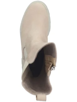 Leder-Stiefel in Beige><noscript><img width=