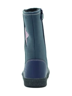Leder-Stiefel in Blau><noscript><img width=