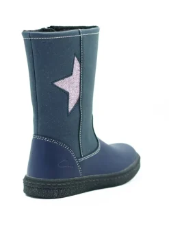 Leder-Stiefel in Blau><noscript><img width=