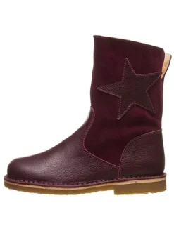 Leder-Stiefel in Bordeaux>kmins Sale