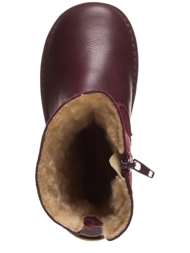 Leder-Stiefel in Bordeaux>kmins Sale
