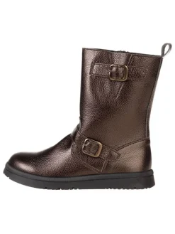 Leder-Stiefel in Braun>lamino Discount