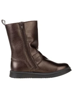 Leder-Stiefel in Braun>lamino Discount