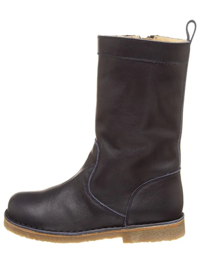 Leder-Stiefel in Dunkelblau>kmins Outlet