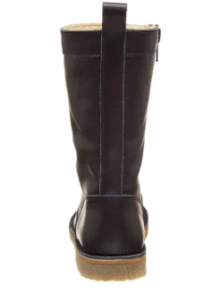 Leder-Stiefel in Dunkelblau><noscript><img width=