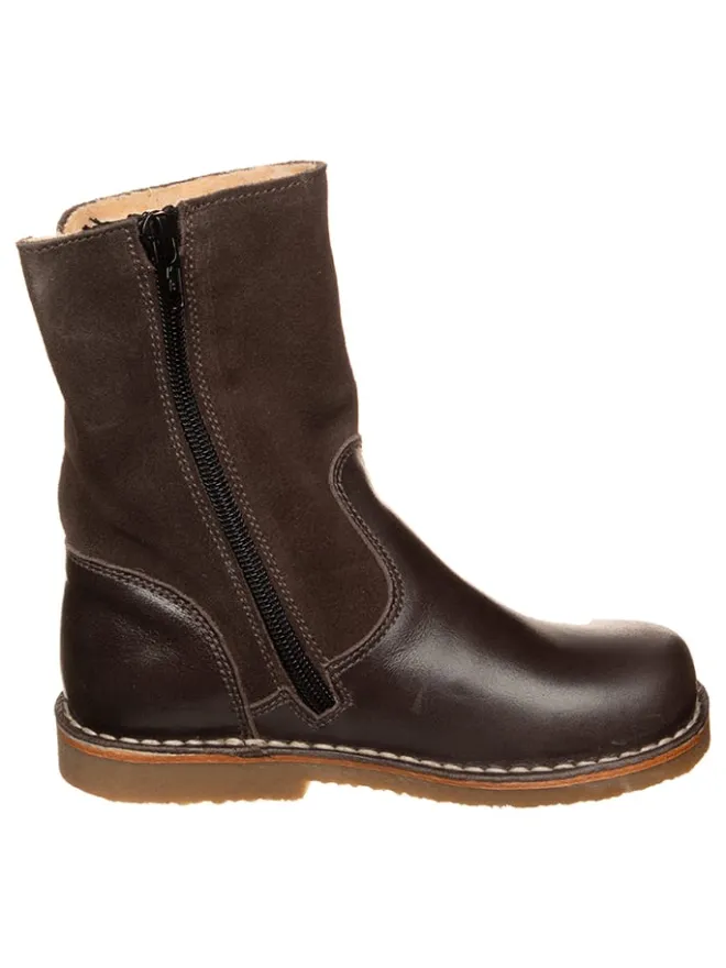 kmins Stiefel & Boots·Stiefel^Leder-Stiefel in Dunkelbraun