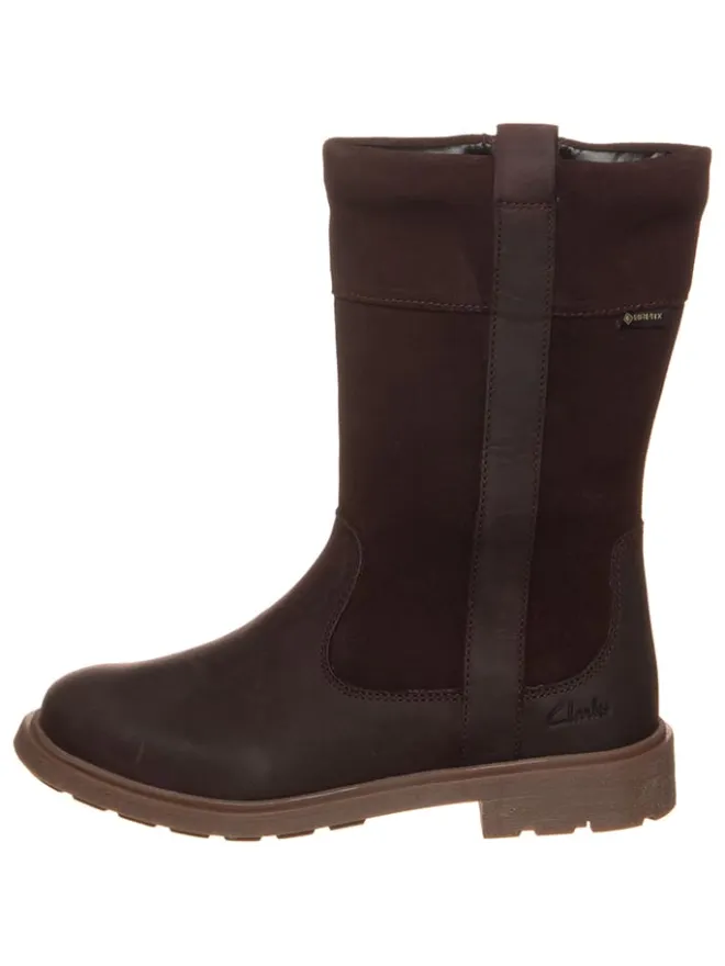 Leder-Stiefel in Dunkelbraun>Clarks Sale
