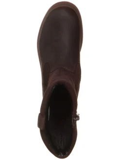 Leder-Stiefel in Dunkelbraun><noscript><img width=