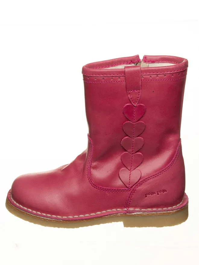 POM POM Stiefel & Boots·Stiefel^Leder-Stiefel in Pink