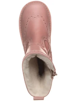 Leder-Stiefel in Rosa><noscript><img width=