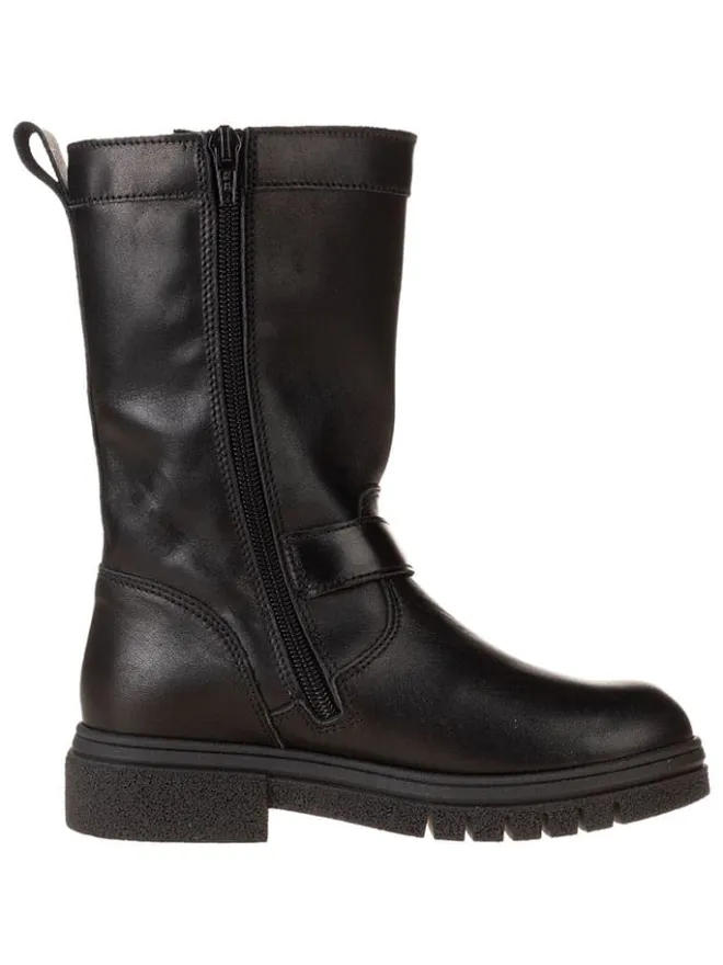 Leder-Stiefel in Schwarz>lamino Hot