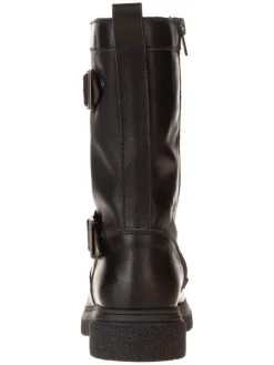 Leder-Stiefel in Schwarz><noscript><img width=