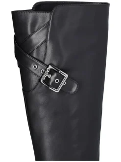 Leder-Stiefel in Schwarz><noscript><img width=