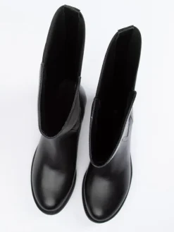 Leder-Stiefel in Schwarz><noscript><img width=