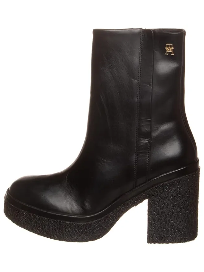 Leder-Stiefeletten in Schwarz>Tommy Hilfiger Shoes Discount