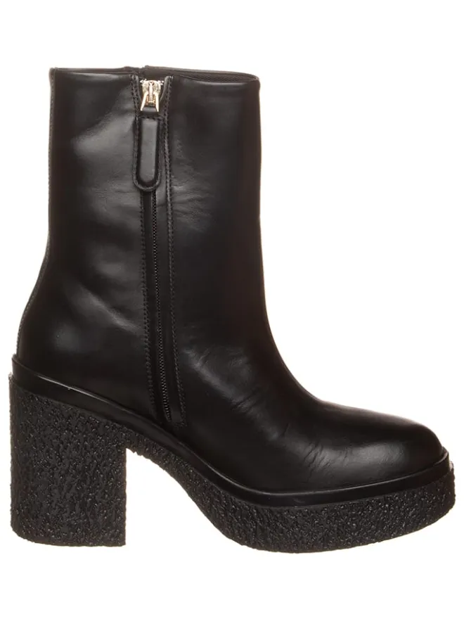 Leder-Stiefeletten in Schwarz>Tommy Hilfiger Shoes Discount