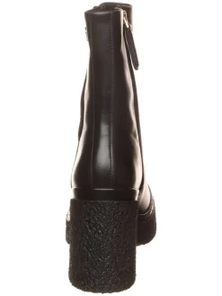Leder-Stiefeletten in Schwarz><noscript><img width=