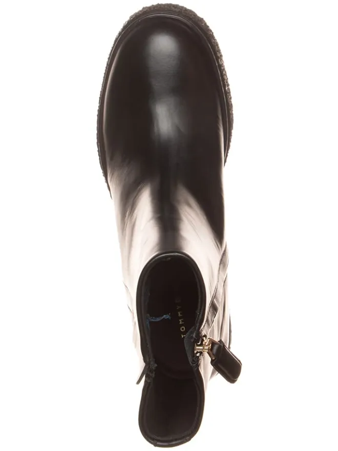 Leder-Stiefeletten in Schwarz>Tommy Hilfiger Shoes Discount