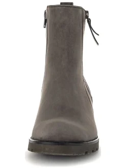Leder-Stiefeletten in Anthrazit><noscript><img width=