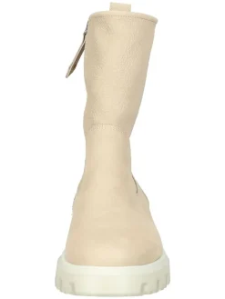 Leder-Stiefeletten in Beige><noscript><img width=