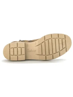 Leder-Stiefeletten in Beige><noscript><img width=