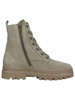 Leder-Stiefeletten in Grau><noscript><img width=