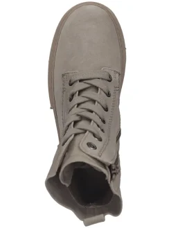 Leder-Stiefeletten in Grau><noscript><img width=