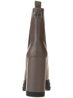 Leder-Stiefeletten in Hellbraun><noscript><img width=