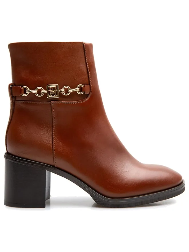 Leder-Stiefeletten in Hellbraun>Tommy Hilfiger Shoes New
