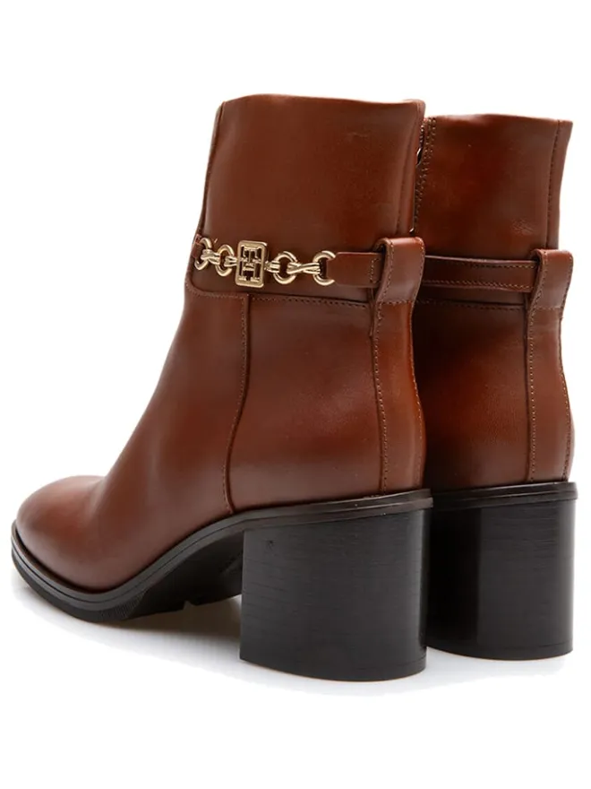 Leder-Stiefeletten in Hellbraun>Tommy Hilfiger Shoes New