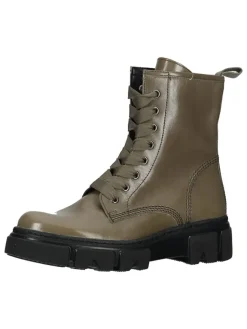 Leder-Stiefeletten in Khaki>Gabor Outlet