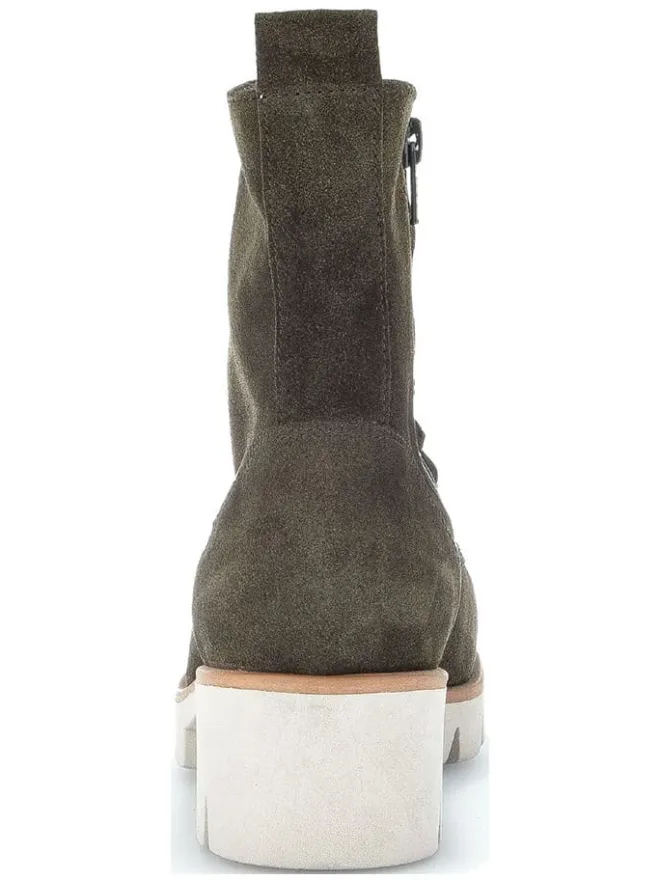 Leder-Stiefeletten in Khaki>Gabor Online