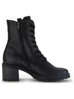 Leder-Stiefeletten in Schwarz><noscript><img width=