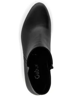 Leder-Stiefeletten in Schwarz><noscript><img width=