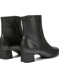 Leder-Stiefeletten in Schwarz><noscript><img width=