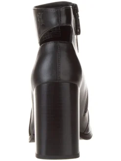 Leder-Stiefeletten in Schwarz><noscript><img width=