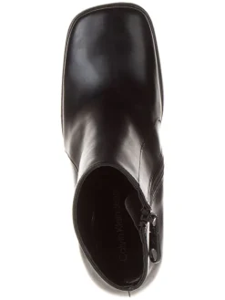 Leder-Stiefeletten in Schwarz><noscript><img width=