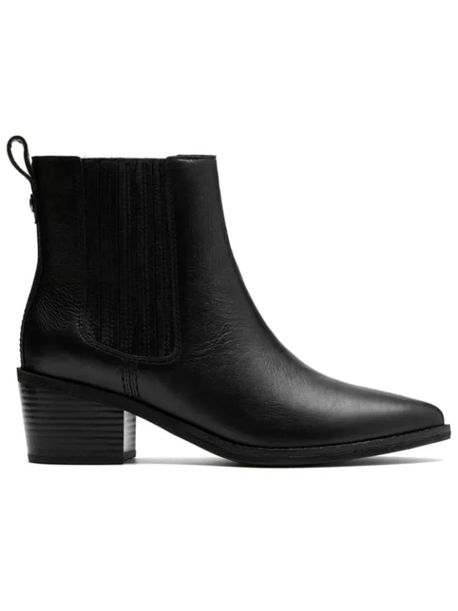 Clarks Stiefeletten^Leder-Stiefeletten in Schwarz