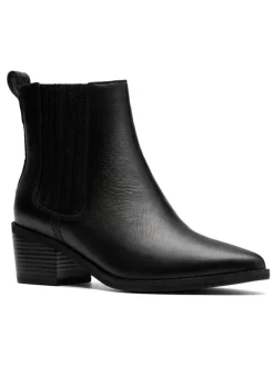 Clarks Stiefeletten^Leder-Stiefeletten in Schwarz