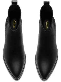 Clarks Stiefeletten^Leder-Stiefeletten in Schwarz