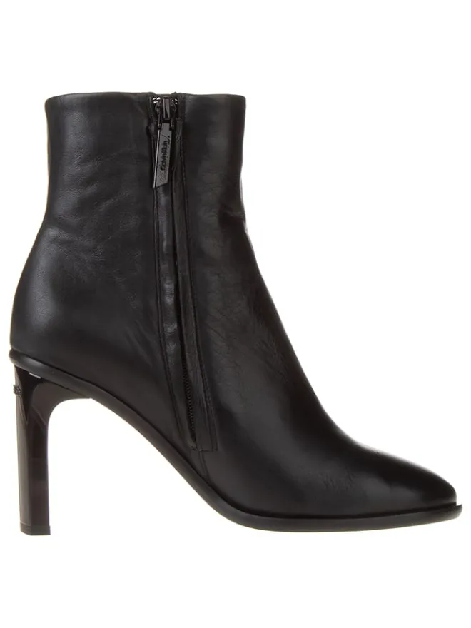 Leder-Stiefeletten in Schwarz>Calvin Klein Hot